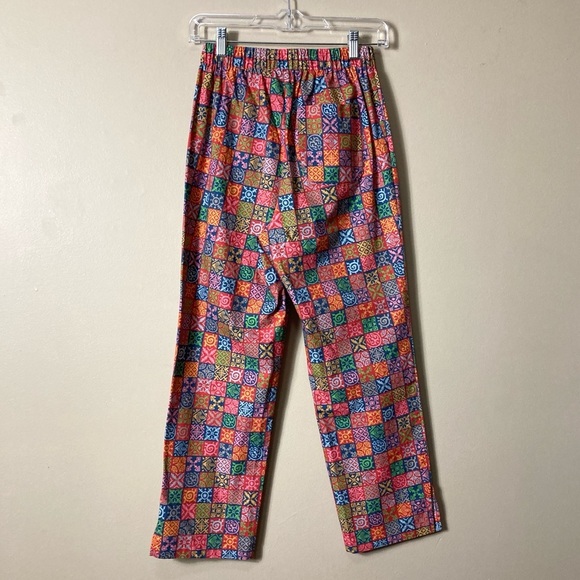 NWT Coco Shop Cotton Pants in Navy Checkerboard - Picture 5 of 11